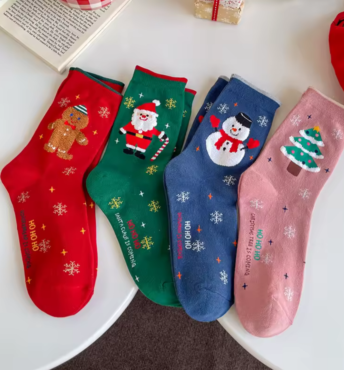 4 Paare Weihnachtssocken